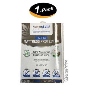 Fabric Mattress Cover-Waterproof & Dust Mite Proof Mattress Protector- Twin Size